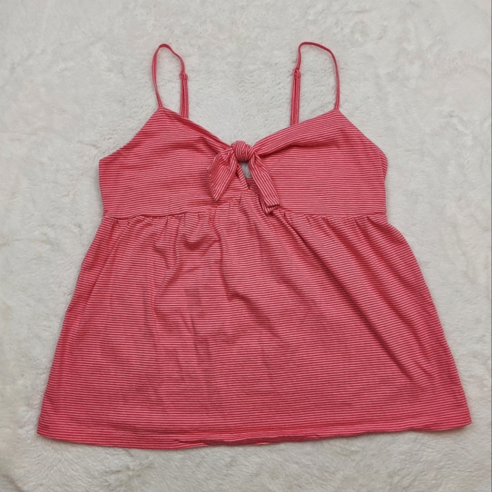 Victoria's Secret Pink Striped Tie Front Tank Top Size M